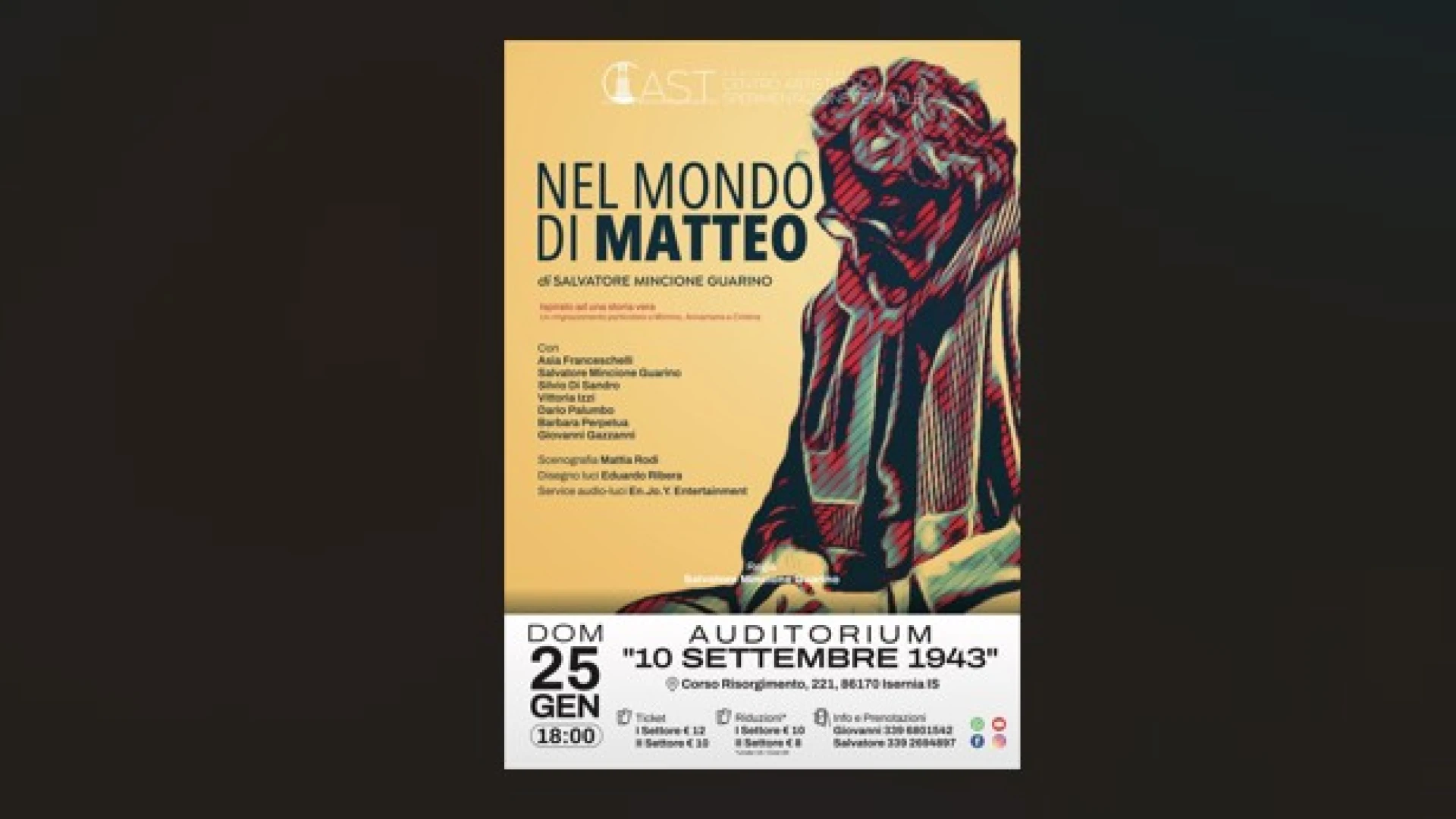 "La compagnia CAST va in scena con “Il mondo di Matteo”: una commedia che fa ridere, poi restare in silenzio.